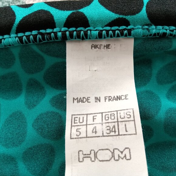 NWOT RARE VINTAGE HOM SWIM BRIEF 1" SIDES, TEAL / BLACK SPOTTED, SIZE 34" ("L") - Picture 5 of 8